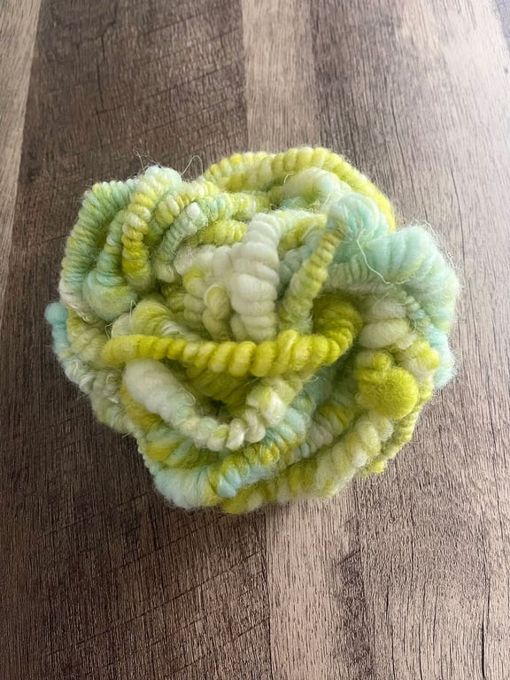 Art Yarn Handspun Devon Closewool, Corriedale and Flax Linen