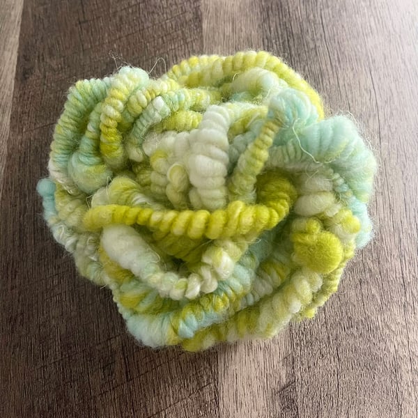 Art Yarn Handspun Devon Closewool, Corriedale and Flax Linen