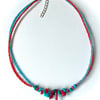 Red Coral and Blue Howlite Beaded Necklace