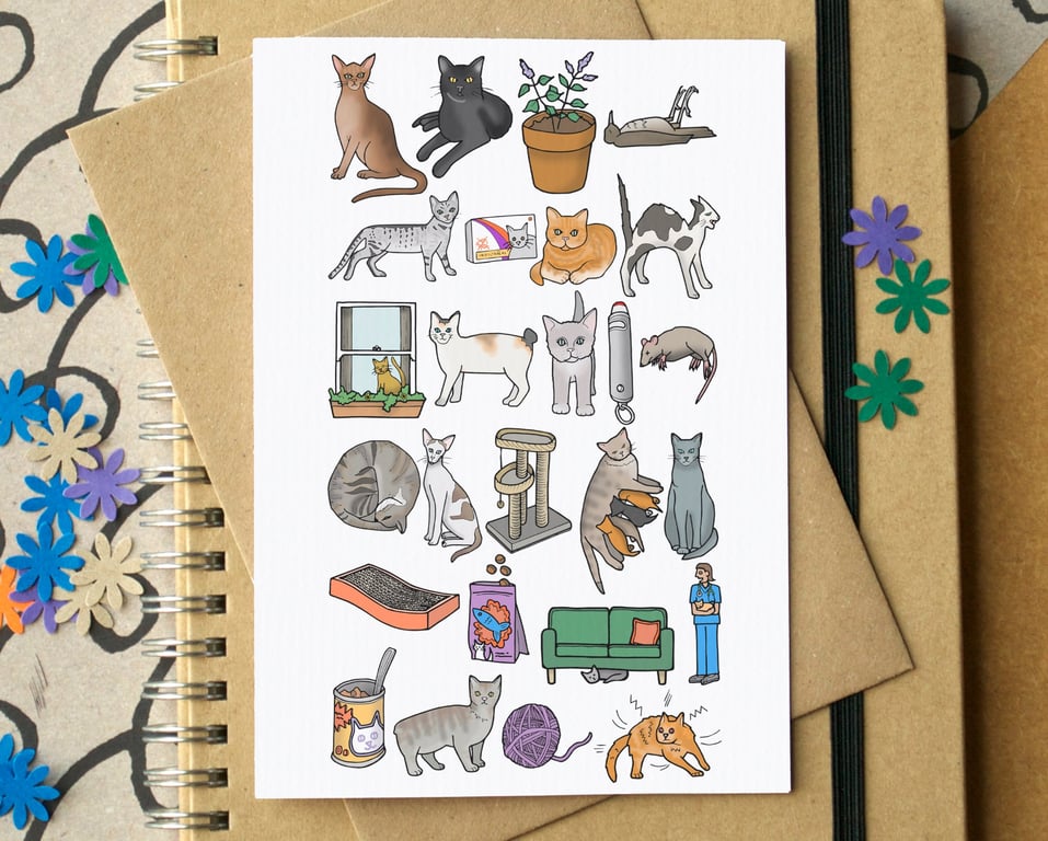 Cat Alphabet Greetings Card
