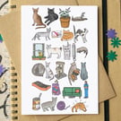 Cat Alphabet Greetings Card