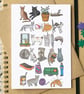 Cat Alphabet Greetings Card
