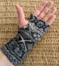 Nordic Grey Wrist Warmers Upcycled from Wool Mix Jumpers - Image 5