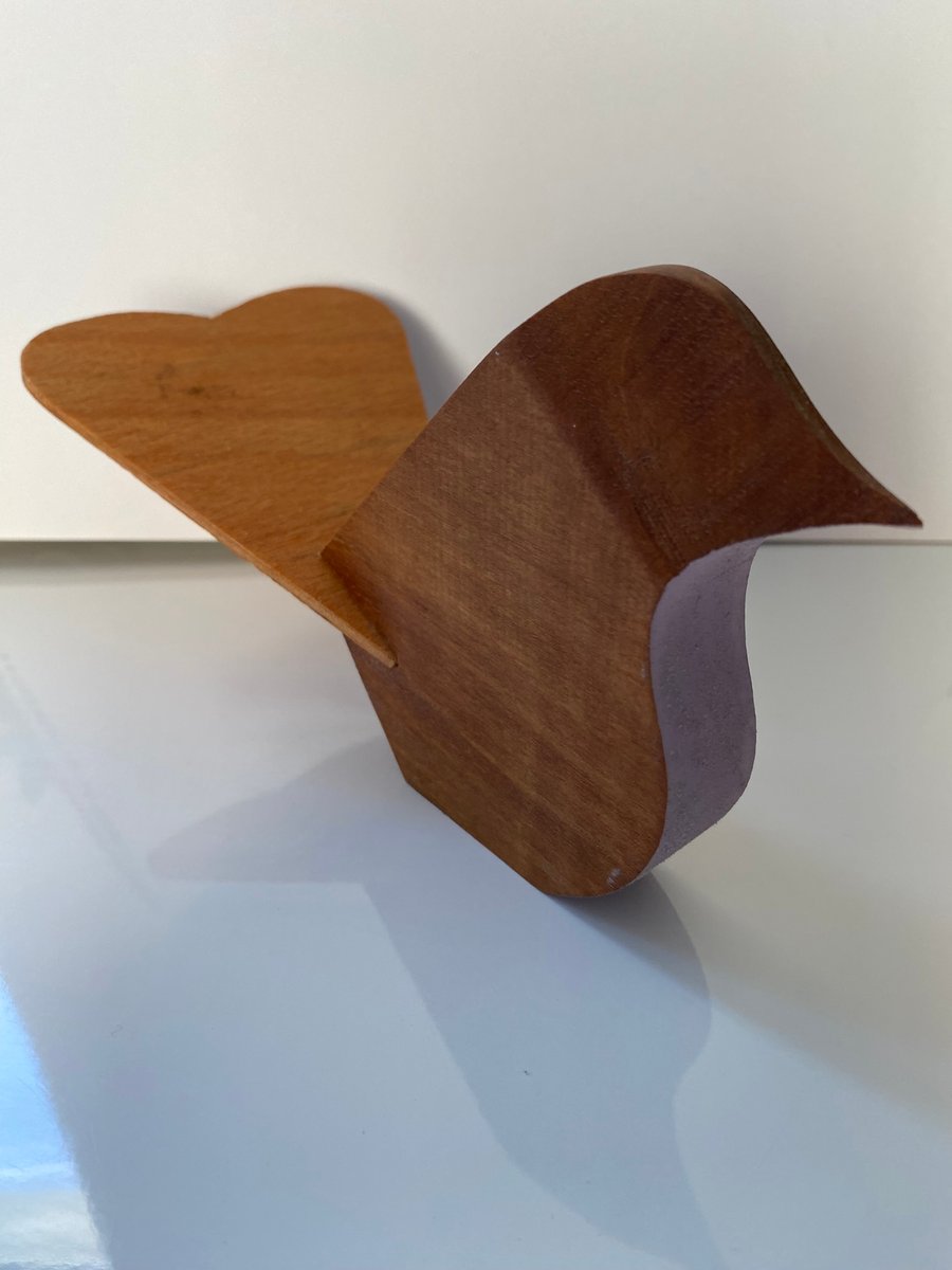 Bird ornament handmade from wood