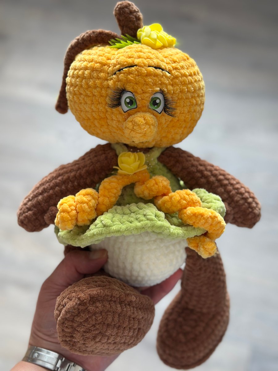 Handmade Crochet Amigurumi Pumpkin girl Soft Toy
