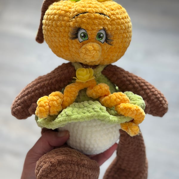 Handmade Crochet Amigurumi Pumpkin girl Soft Toy