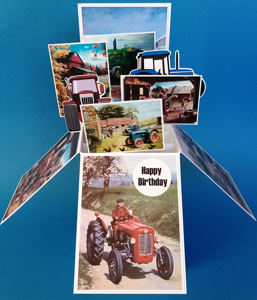 Birthday Card with Tractors