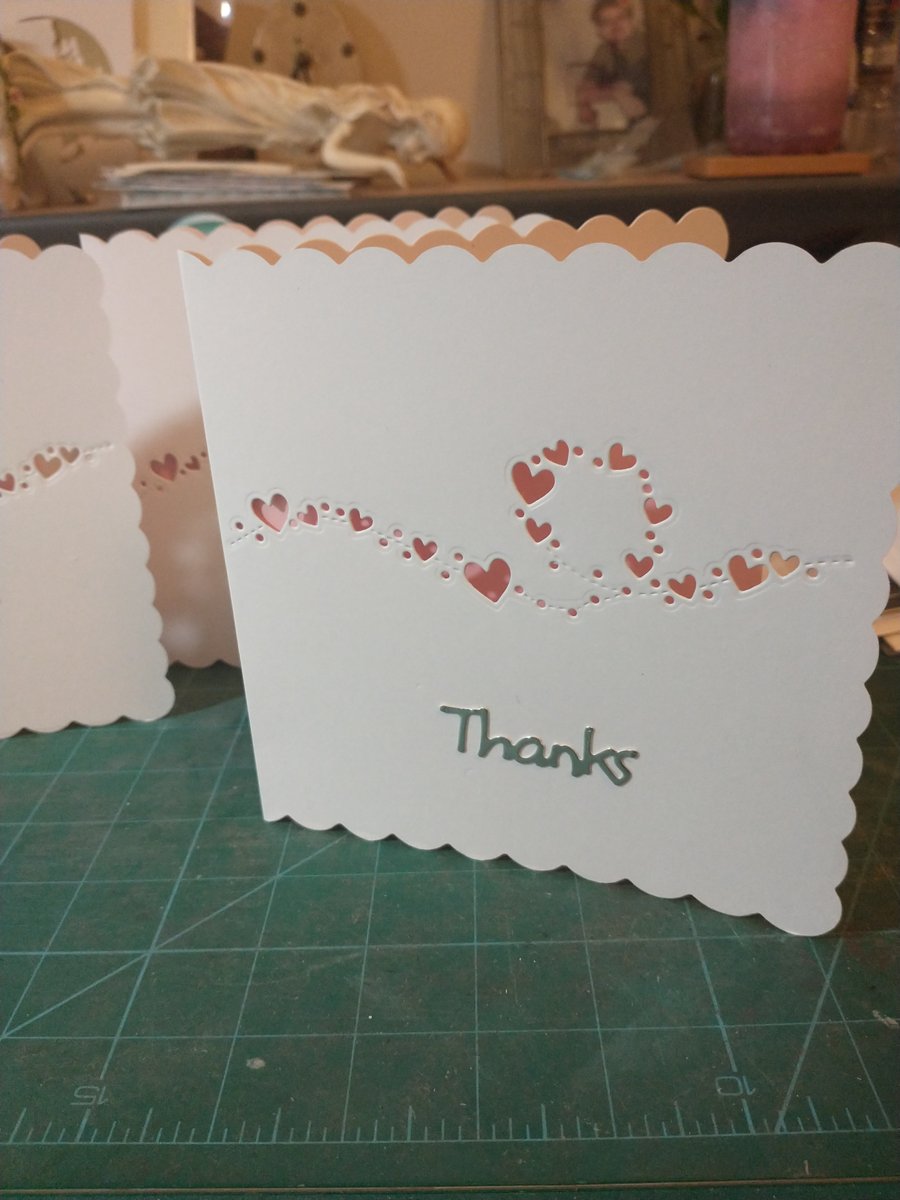 Pack of 3 pink thank you cards