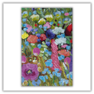A small colourful flower painting - letterbox gift - acrylics - mounted 