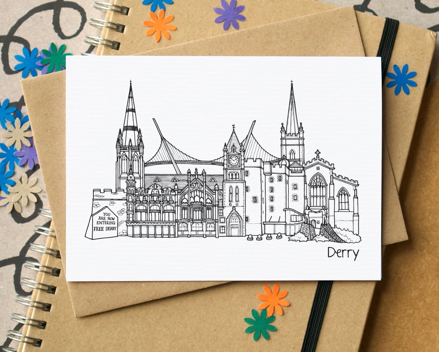 Derry Skyline Greetings Card
