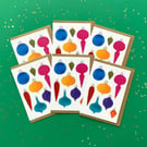 Watercolour Christmas Cards: Vintage Baubles Flat – Pack of 1, 6 or 12