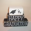 Shabby chic graduation shelf sitters-hat/scroll