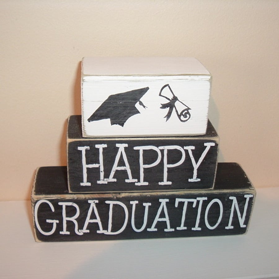 Shabby chic graduation shelf sitters-hat/scroll