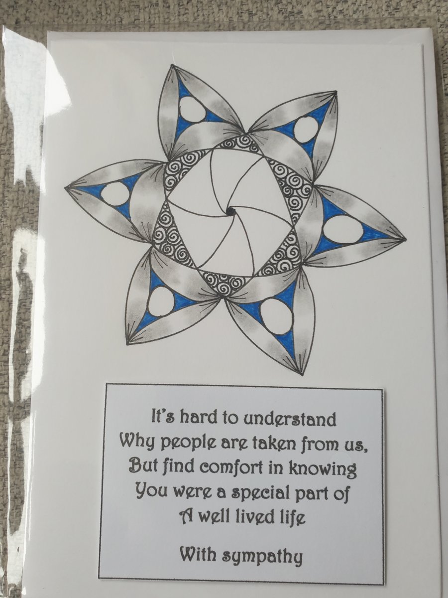 Hand drawn sympathy card