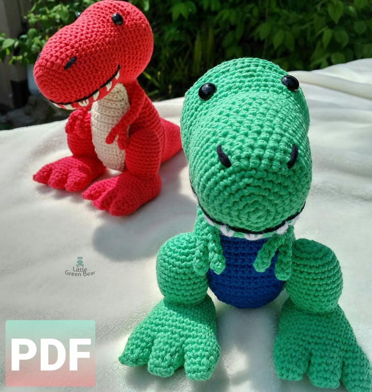 Travis the T-Rex Crochet Pattern, Dinosaur Amigurumi Pattern