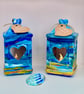 Hand-Painted Coastal Tea Light Lantern - Seaside Ceramic Candle Holder - Coastal