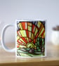 Stained Glass Style Mug: Avebury Winter Solstice Illustration