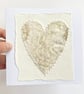 Up-cycled handmade fabric embroidered heart art card.  - Image 3