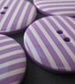 8 Candy Striped Purple Buttons - Image 2