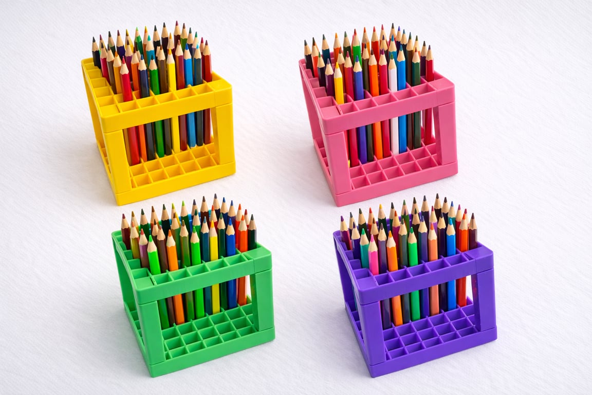 3D Printed Pencil Pen Brush Holder Stand - Desk Organiser - 100mm - 80mm