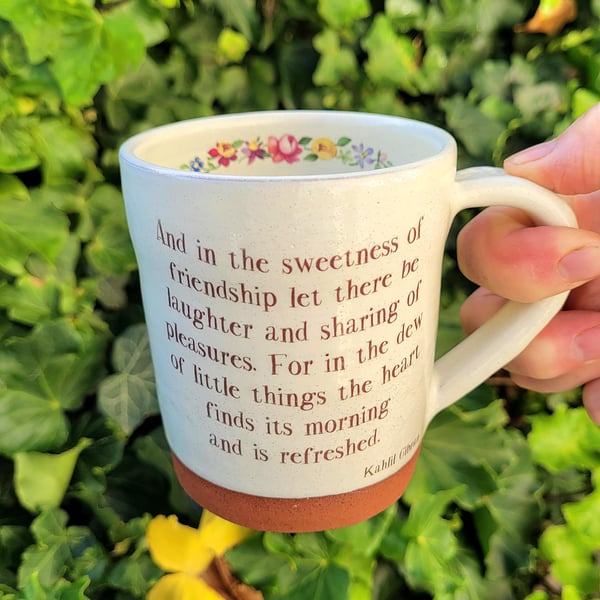 Handmade Friendship Mug, Kahlil Gibran Quote