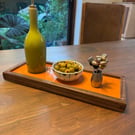 Walnut and tile serving platter