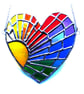 Sun Heart Suncatcher Stained Glass Rainbow Rays Handmade 007 - Image 8