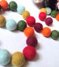 Felt Ball Garland, 60s Retro, Christmas Decor, Eclectic Bohemian Interiors