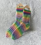 Hand Knitted Ladies' Socks, Patterned Pastel Socks, Beautiful Footwear - Image 8