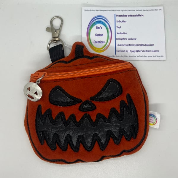 Pumpkin shape Embroidered min bag, Purse