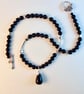Blue Goldstone Necklace With Silver Stars - Handmade In Devon - Image 9