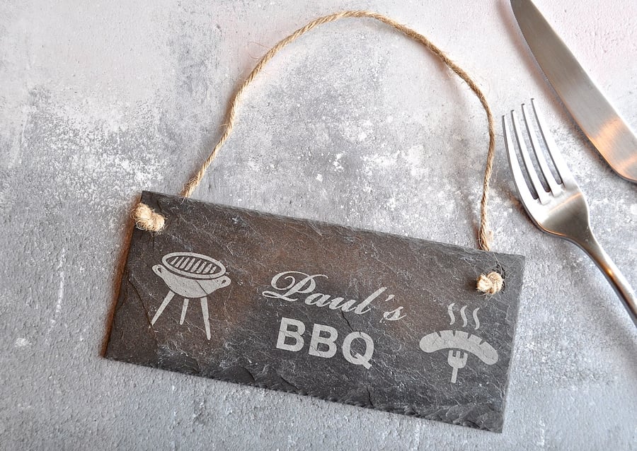 Personalised BBQ Slate Sign