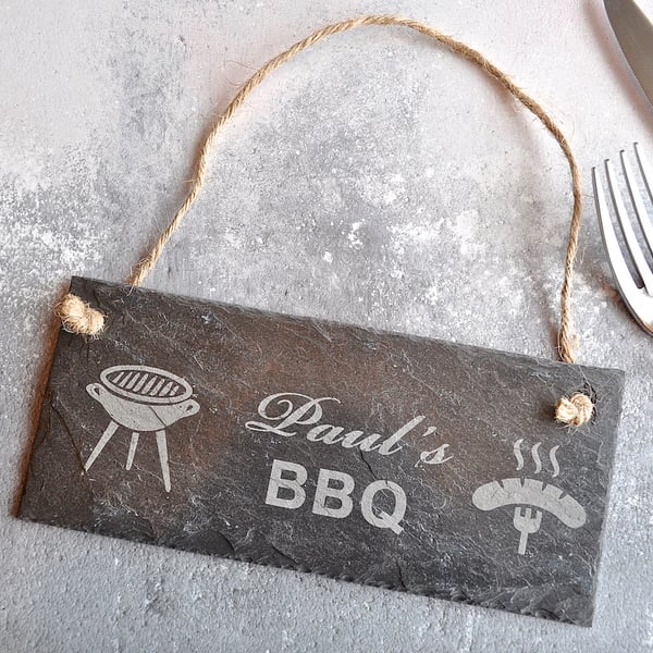 Personalised BBQ Slate Sign