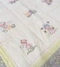 Multi-coloured Designs of Girl in Big Bonnet. Quilt for Older Child. Travel Cot. - Image 3