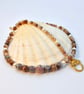 Striped Agate & Glass Pearl Necklace, June Birthstone, Anniversary Gifts For Her - Image 5