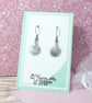 Tiny steel daisy dangle earrings, dainty flower earrings for women