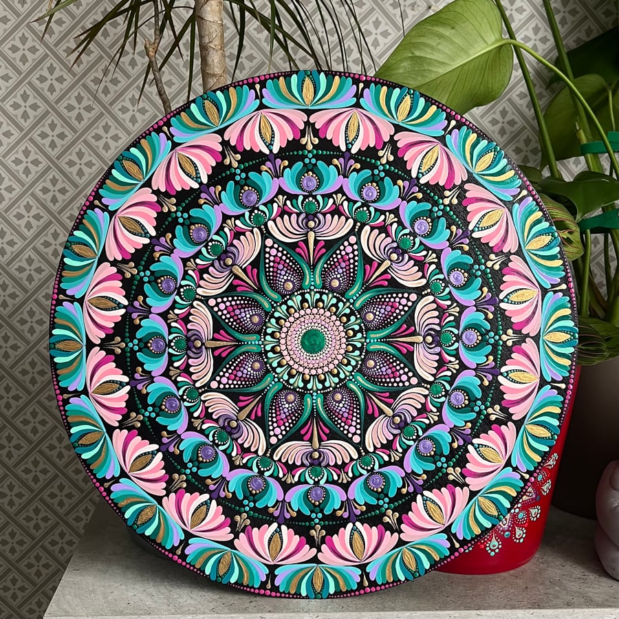Large Colourful Mandala Wall Art