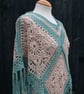 Sea Green & Mushroom Crochet Poncho - Design A542 - Image 8