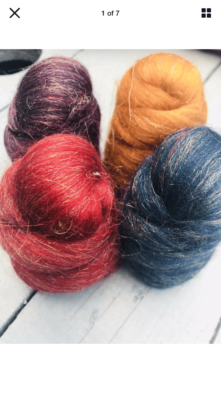 Felting wool, set of four glitter Felting wools 40grams 