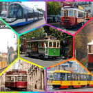 Mixed Trams Greeting Card A5 Size 