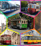 Mixed Trams Greeting Card A5 Size 