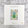 Birthday Card with Detachable Glass Bookmark or Light Catcher