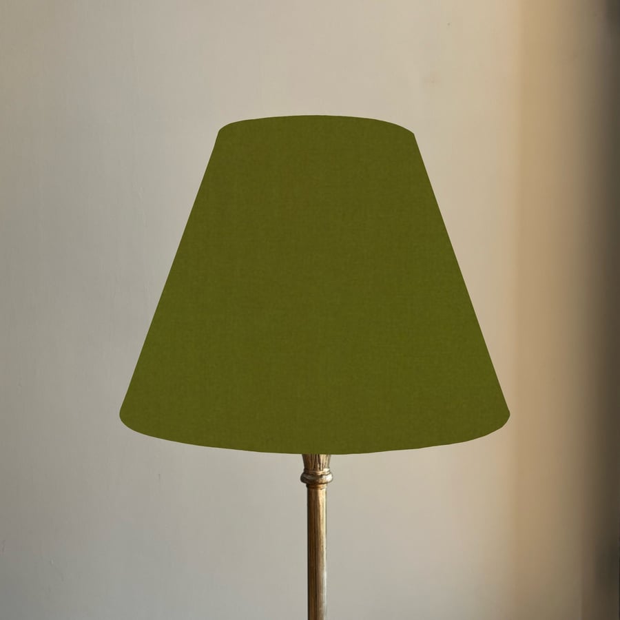 Olive cotton coolie lampshade, empire lampshade, olive green cotton empire