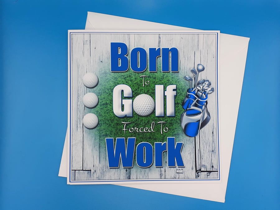 Funny Golf Birthday Card, Large, Decoupage 