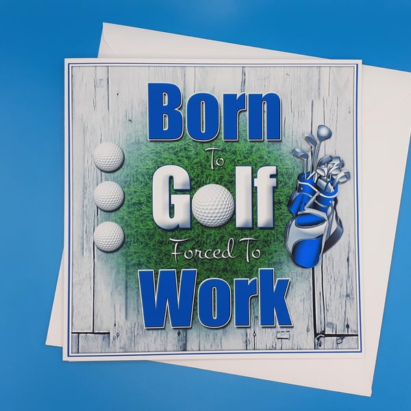 Funny Golf Birthday Card, Large, Decoupage 