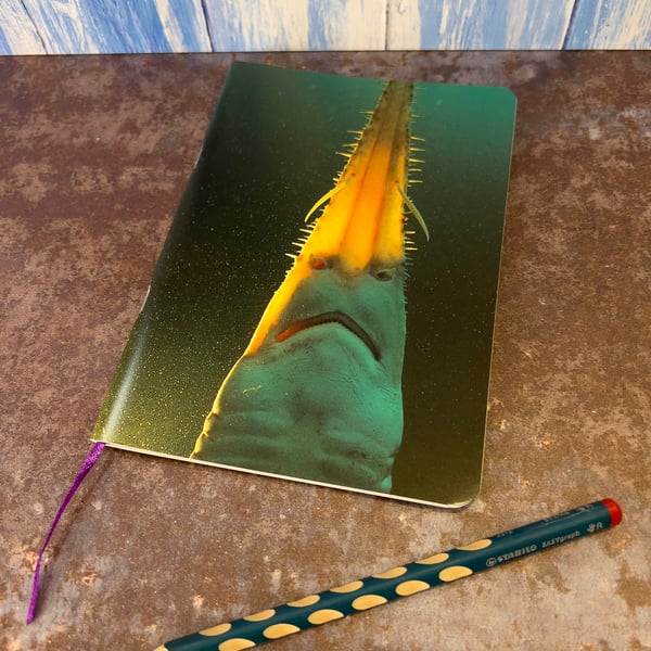 Notebook, Marine themed, A5 (ish), made from up-cycled and recycled materials.