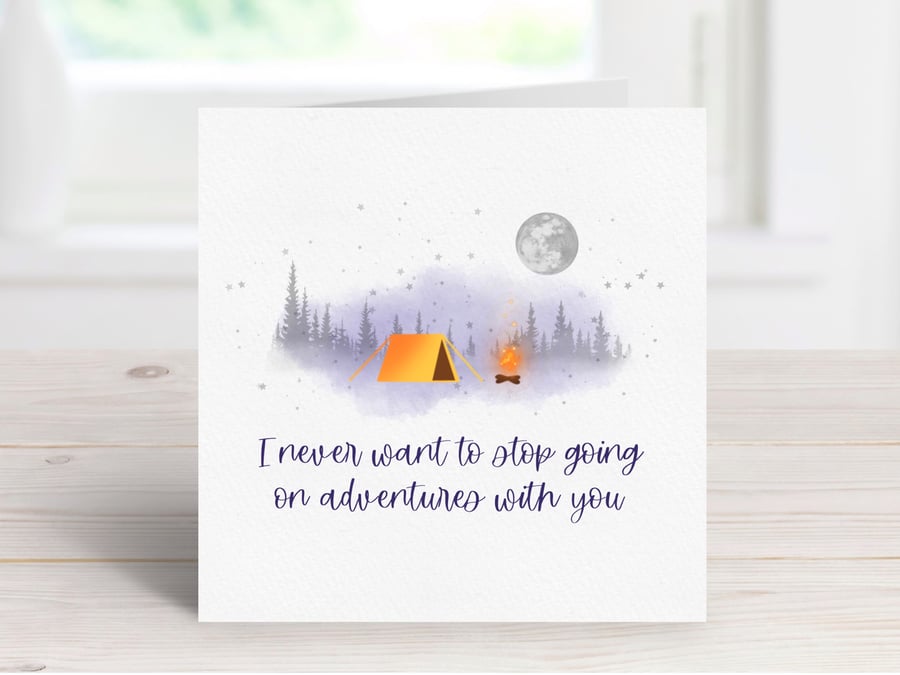 Adventure Greeting Card, Camping Greeting Card, Birthday Card.