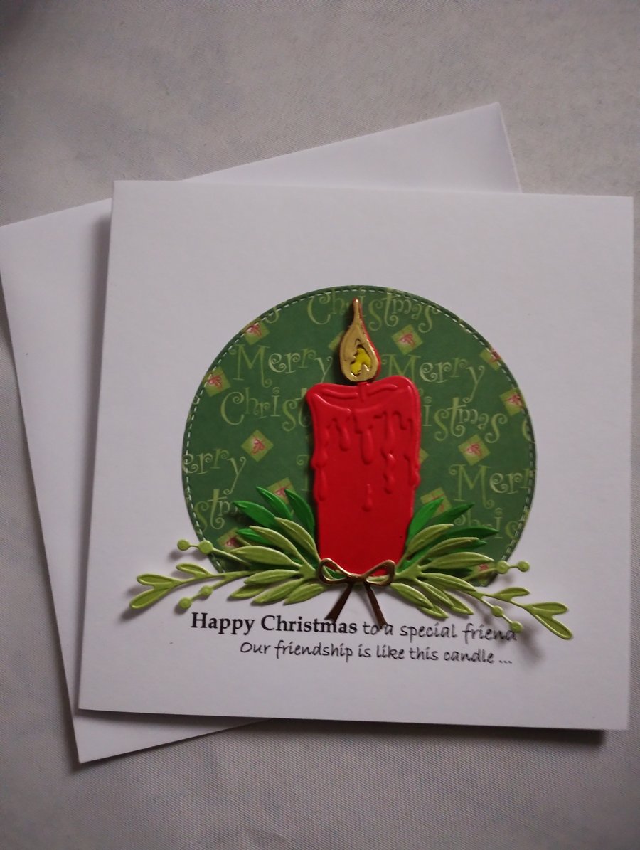 Rude Christmas Friendship Card - Red Candle 