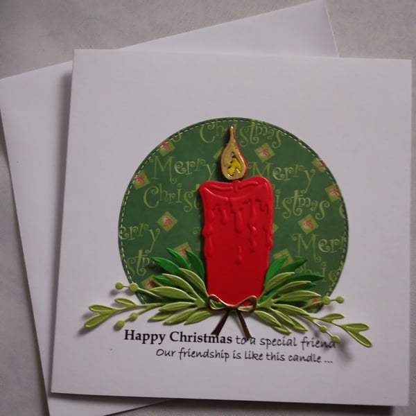 Rude Christmas Friendship Card - Red Candle 