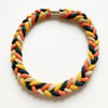 Knotted Cotton Statement necklace in yellow and orange, sustainable jewellery